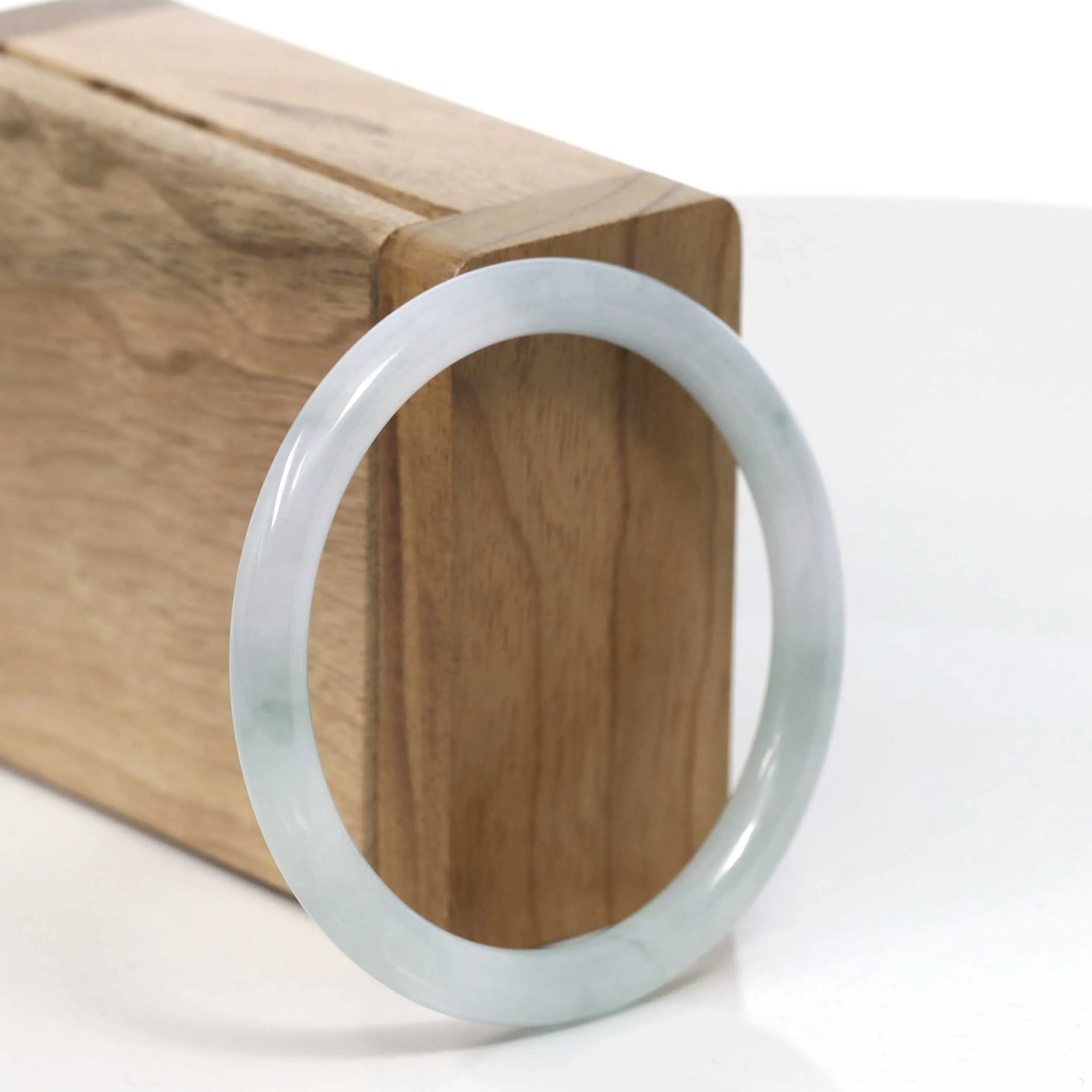 Baikalla "Petite" Natural Burmese Blue-green Jadeite Jade Bangle Bracelet (54.48 mm) #T099