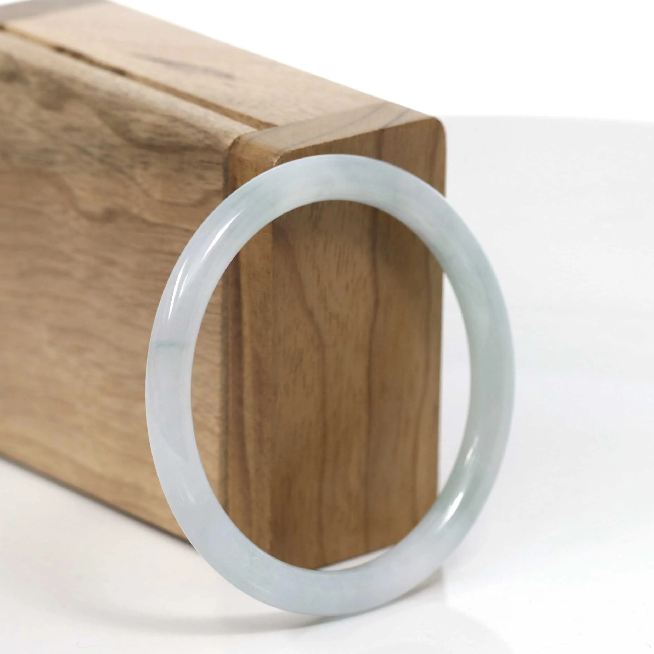 Baikalla "Petite" Natural Burmese Blue-green Jadeite Jade Bangle Bracelet (54.48 mm) #T099