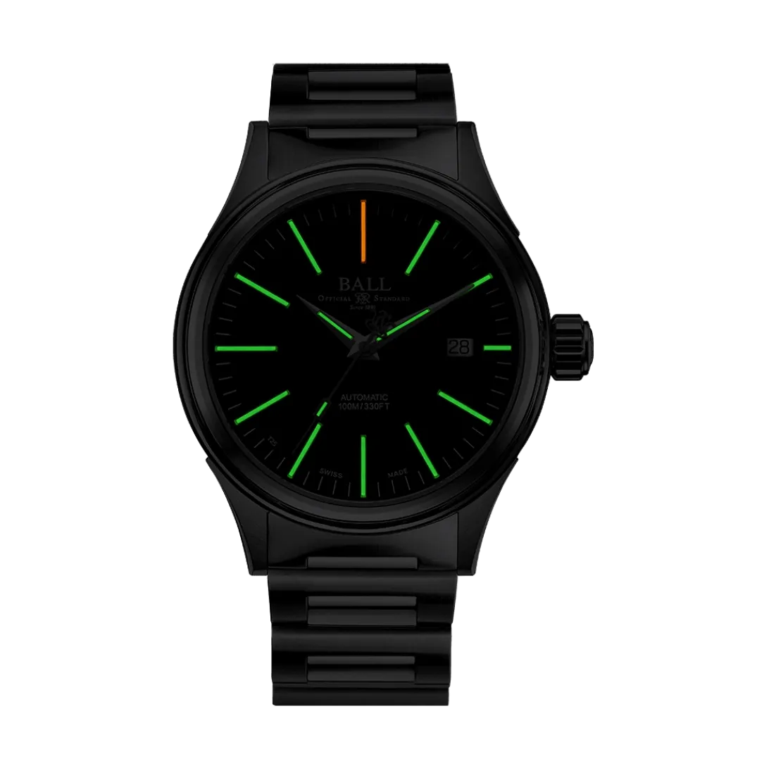 Ball Fireman Auto Stainless Steel Black Dial 40mm Automatic