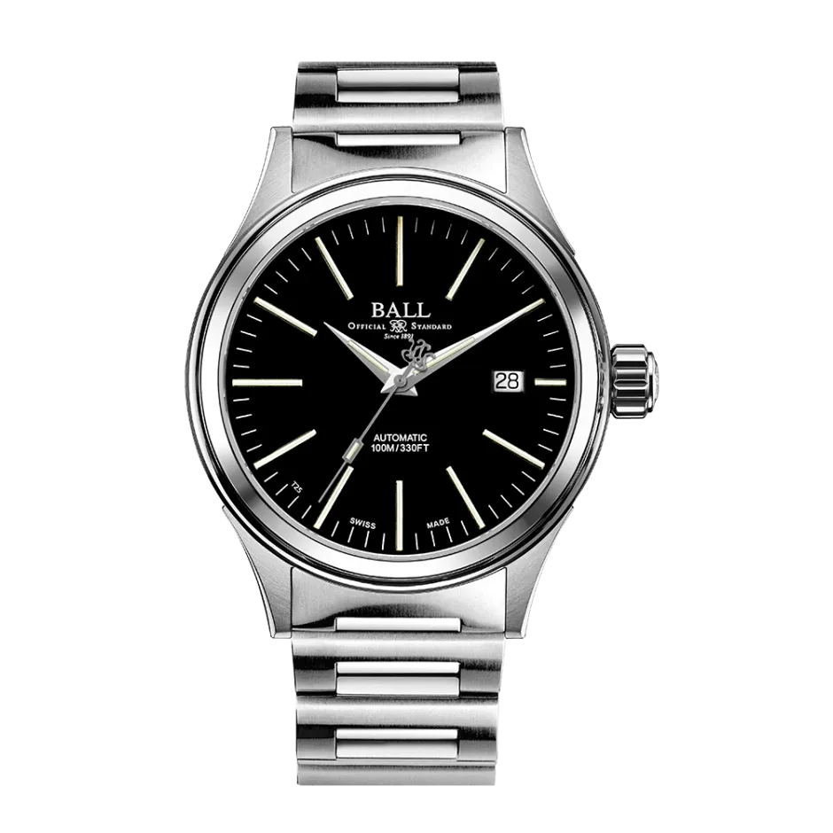 Ball Fireman Auto Stainless Steel Black Dial 40mm Automatic