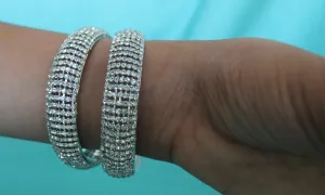 Bangle 4549 Silver Indian Bracelet Polki Jewelry Shieno Sarees