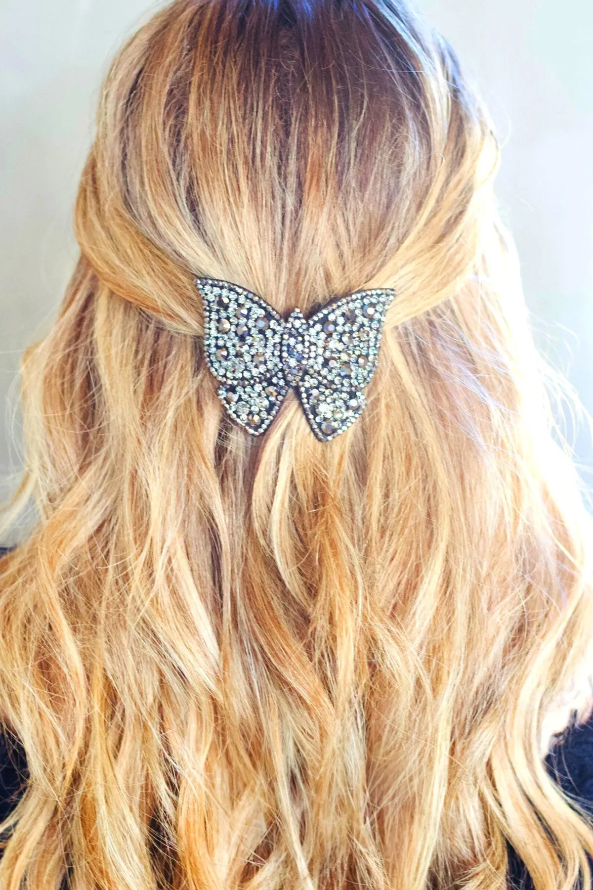 Big Butterfly Crystal Barrette