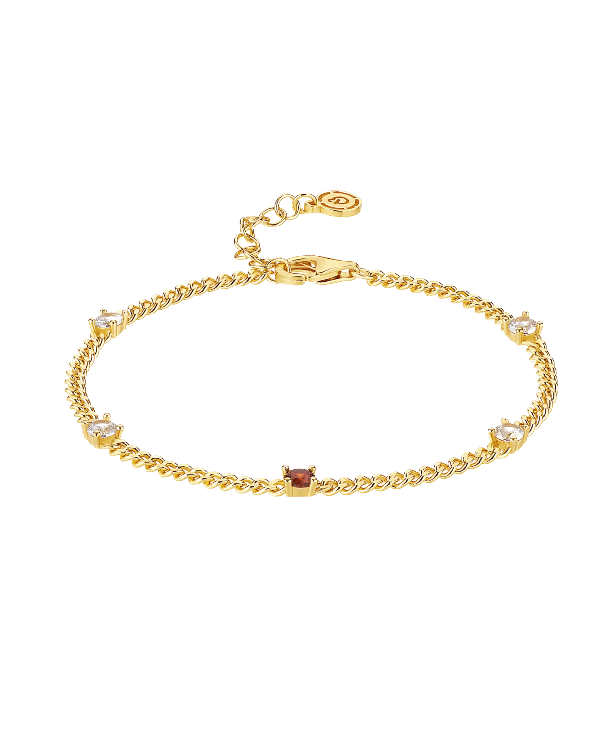 Birthstone Bracelet January 18ct Gold Plated