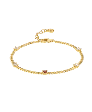Birthstone Bracelet January 18ct Gold Plated