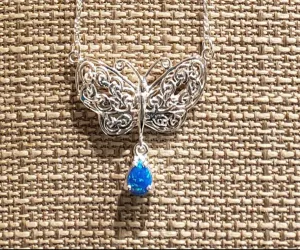 BLUE OPAL BUTTERFLY NECKLACE