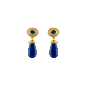 Blue Sapphire and Lapis Alabastra Earrings