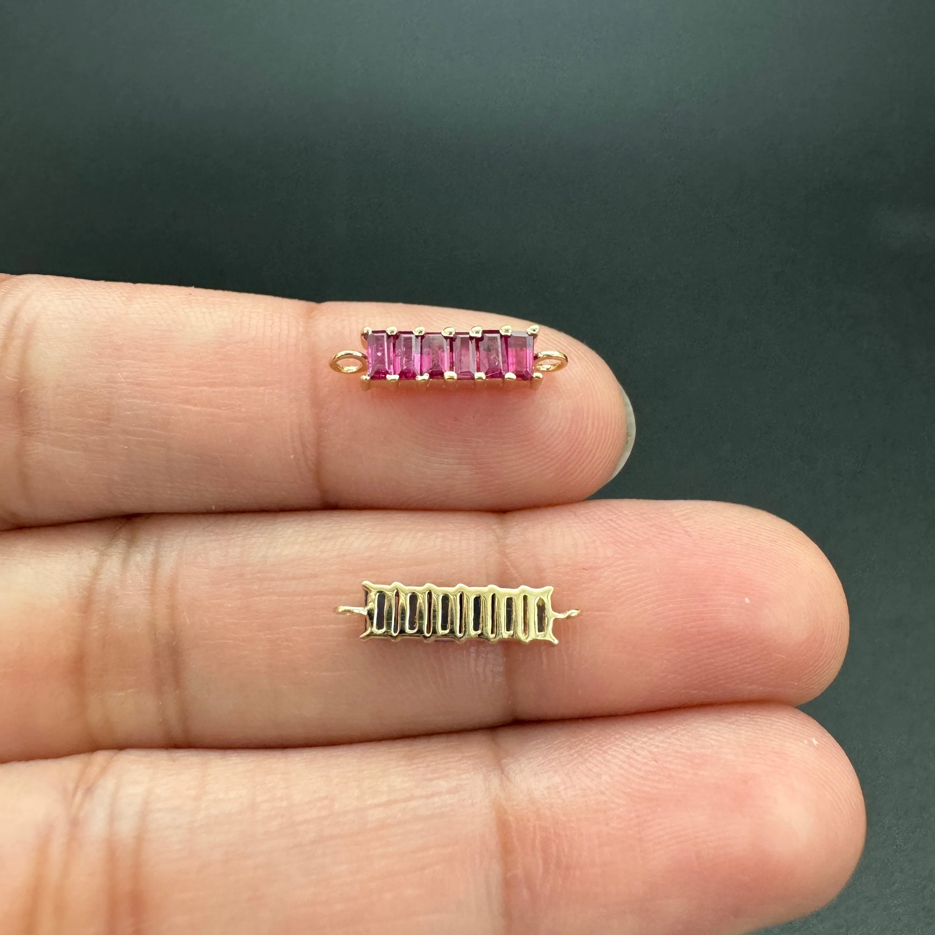 Blue Sapphire Jewelry Connector 10.20x3.20mm