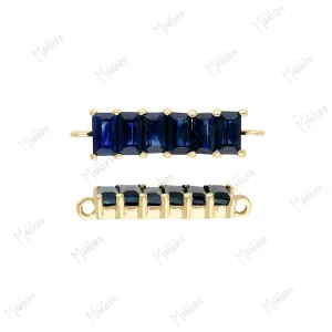 Blue Sapphire Jewelry Connector 10.20x3.20mm