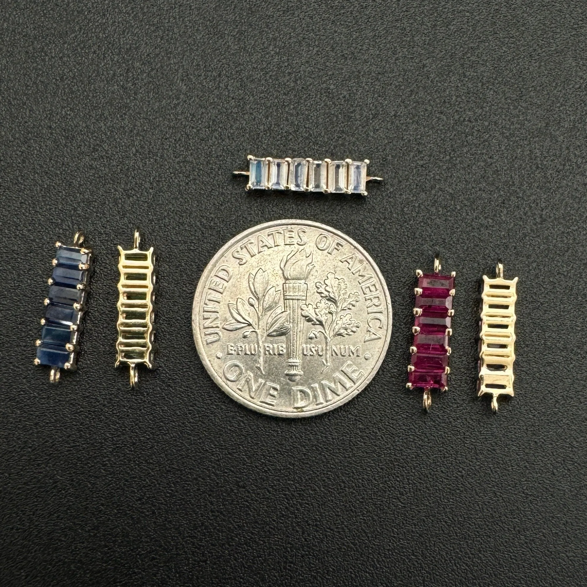 Blue Sapphire Jewelry Connector 10.20x3.20mm
