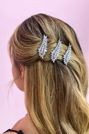 Blue seaweed rhinestone Barrette.