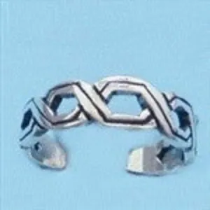 Braid Design Sterling Silver Toe Ring