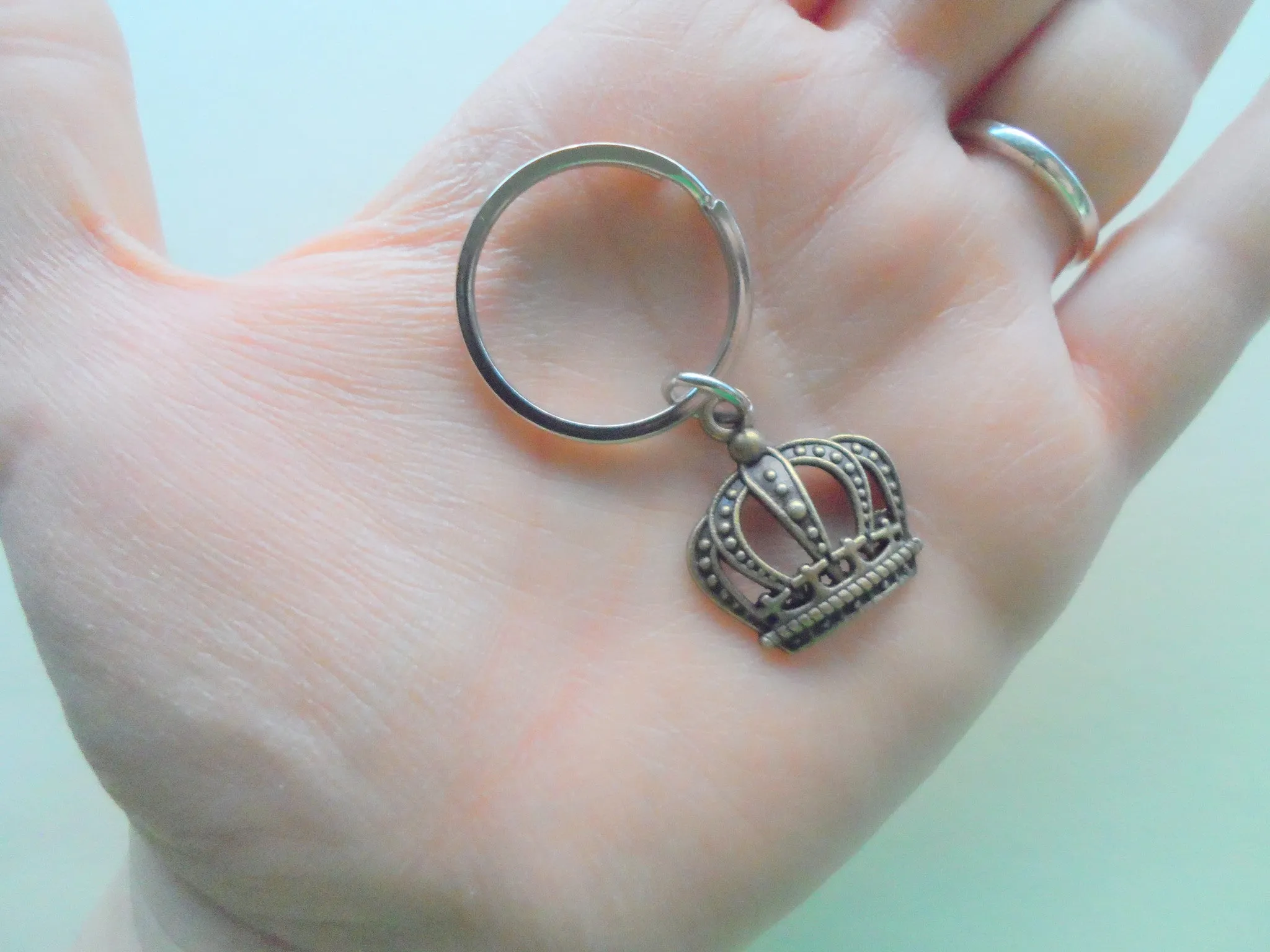 Bronze King Crown Keychain, Queen Crown, Royal Crown