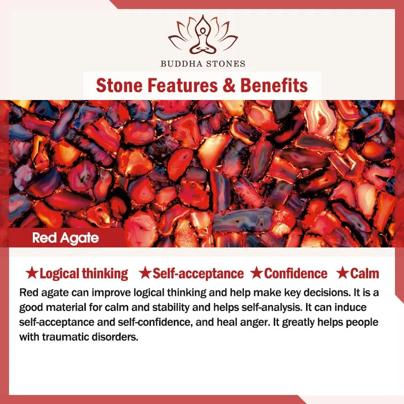 Buddha Stones 925 Sterling Silver Natural Red Agate White Jade Peace Buckle Confidence Bracelet
