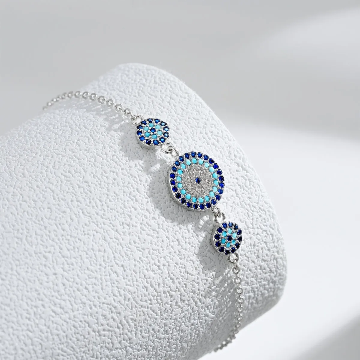 Cali Pave Triple Round Evil Eye Bracelet