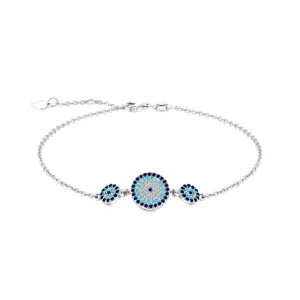Cali Pave Triple Round Evil Eye Bracelet