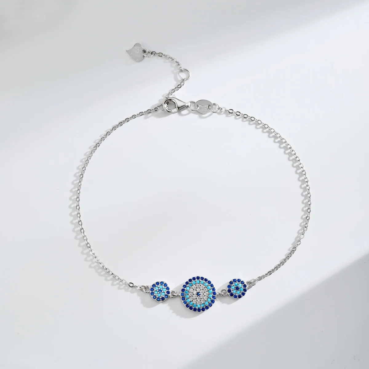 Cali Pave Triple Round Evil Eye Bracelet