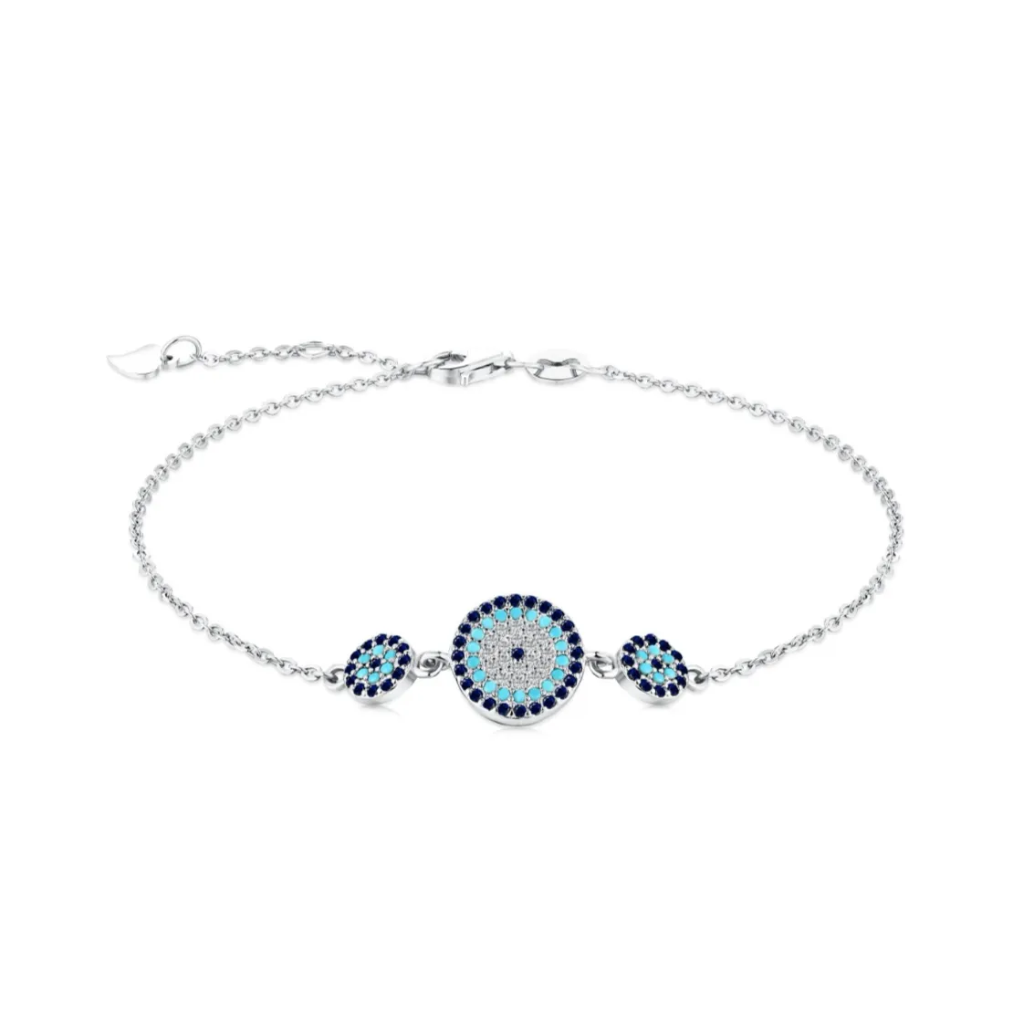 Cali Pave Triple Round Evil Eye Bracelet