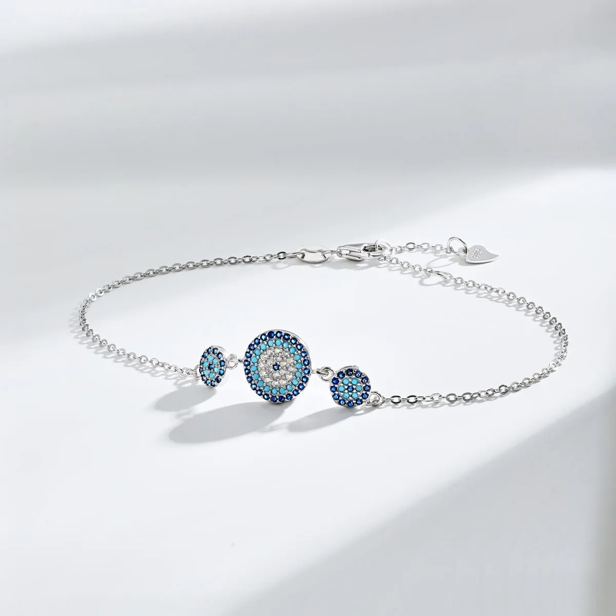 Cali Pave Triple Round Evil Eye Bracelet