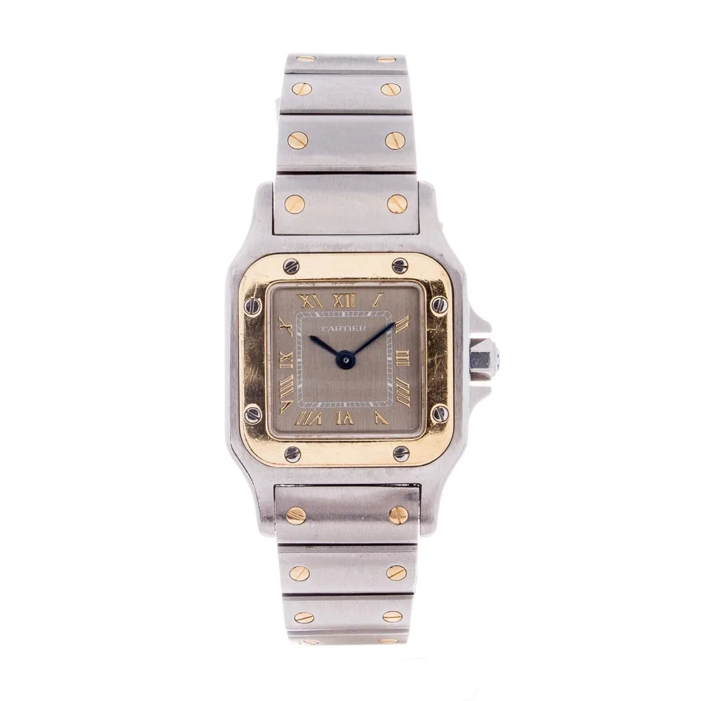 Cartier Santos Galbee Rare Grey/Bronze Dial 1567 Quartz 24mm (Preowned)