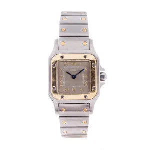Cartier Santos Galbee Rare Grey/Bronze Dial 1567 Quartz 24mm (Preowned)