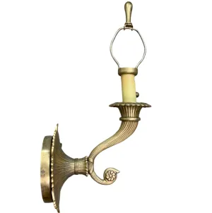 Chapman Manufacturing Co. Solid Brass Wall Light Sconce, Vintage