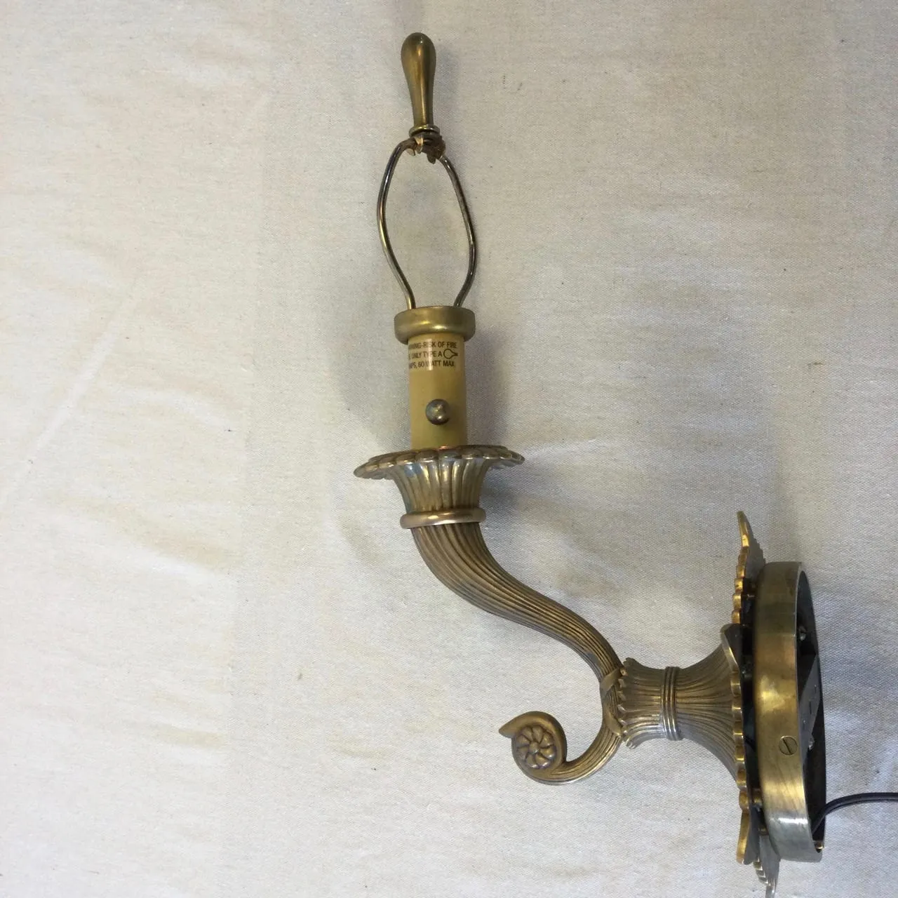 Chapman Manufacturing Co. Solid Brass Wall Light Sconce, Vintage