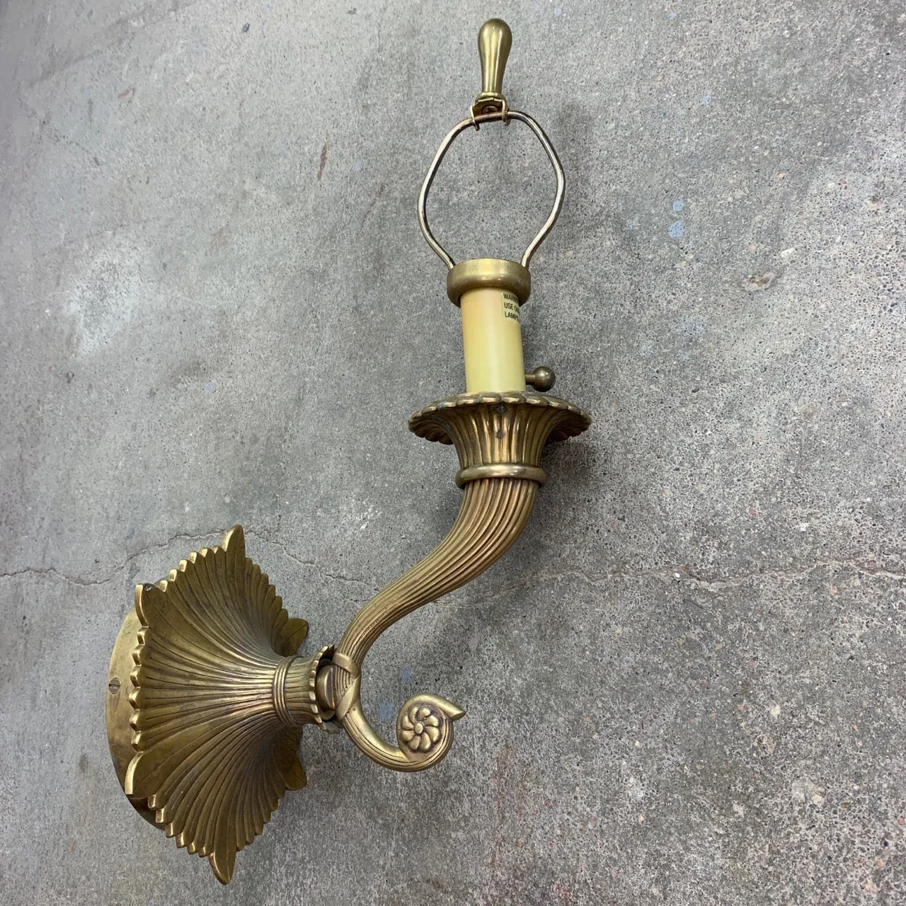 Chapman Manufacturing Co. Solid Brass Wall Light Sconce, Vintage