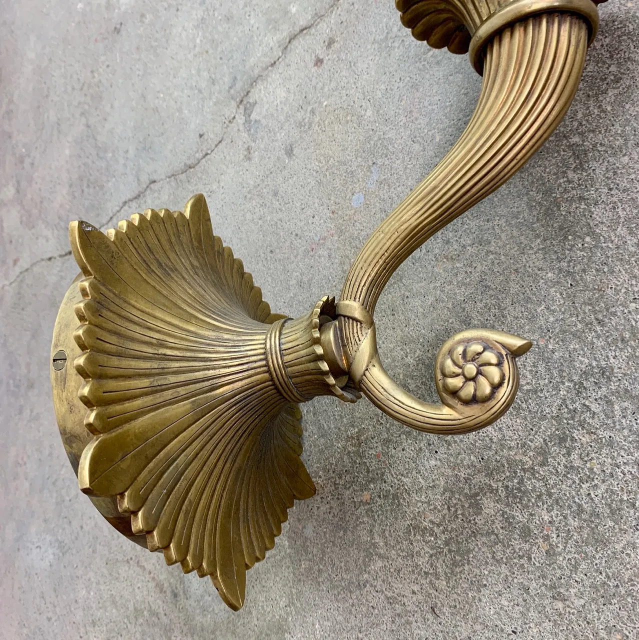 Chapman Manufacturing Co. Solid Brass Wall Light Sconce, Vintage