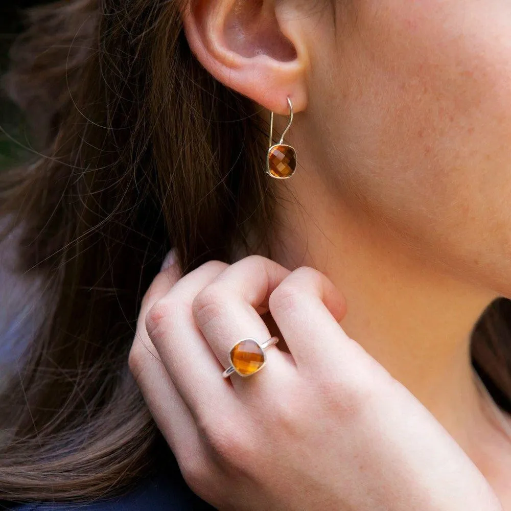Citrine Earrings | Rose Gold