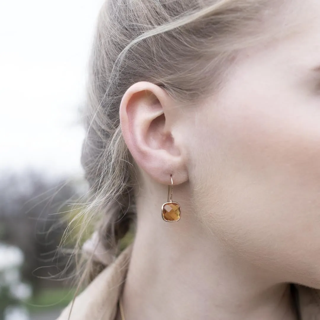 Citrine Earrings | Rose Gold