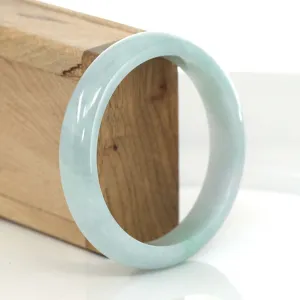 Classic Genuine Light Lavender Green Jadeite Jade Bangle (59.67 mm) #645