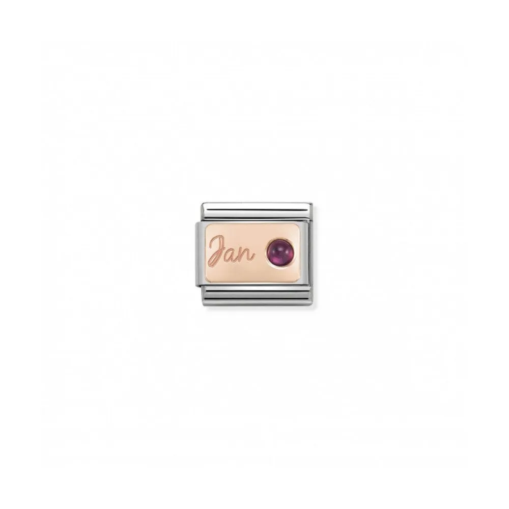 Classic January Birthday Link - Rose Gold/Garnet ~ 430508/01