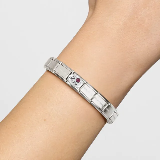 Classic Silver January Birthstone Charm - Garnet - 330505/01