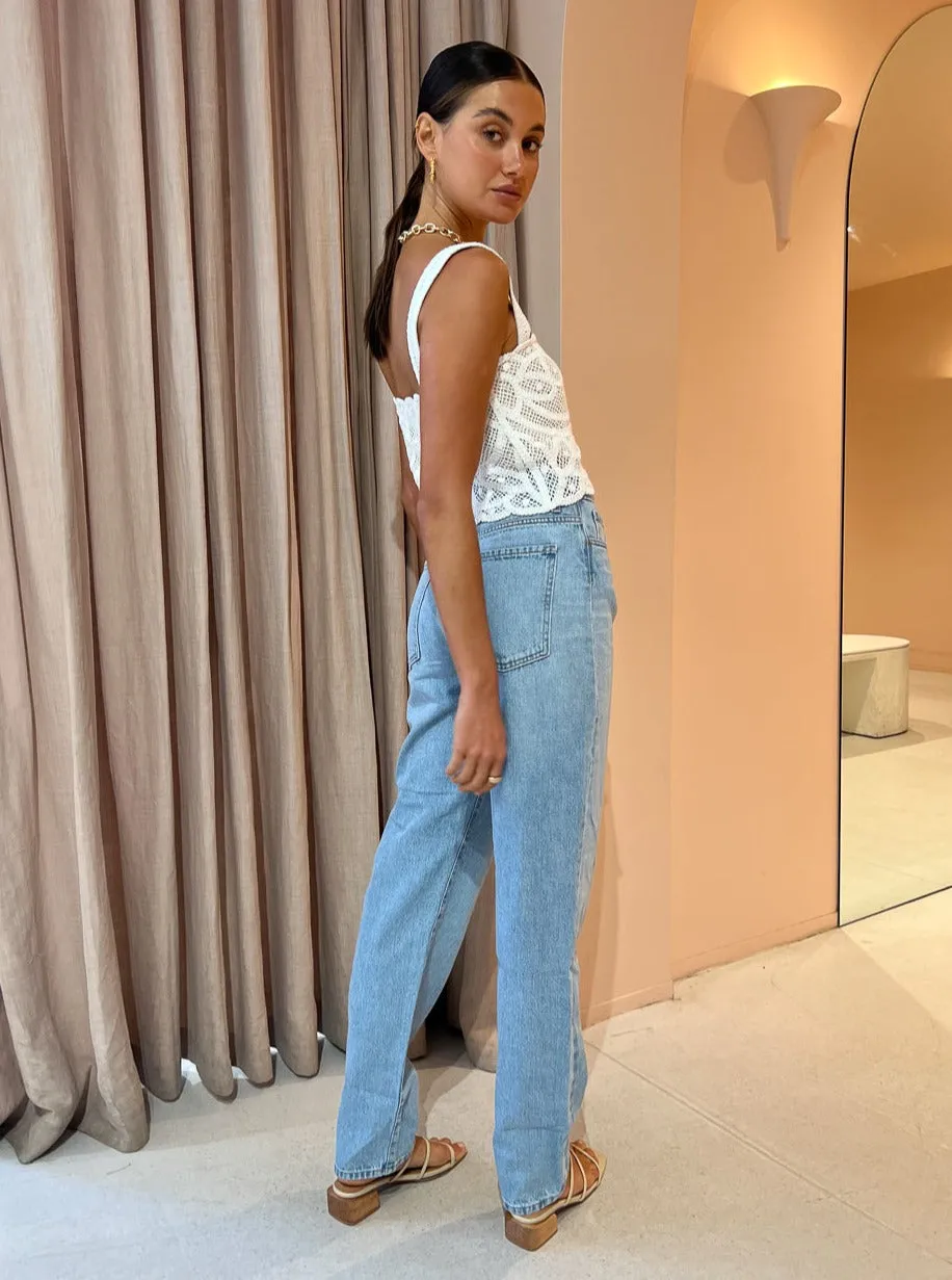 Clea Anika Lace Top in Chalk