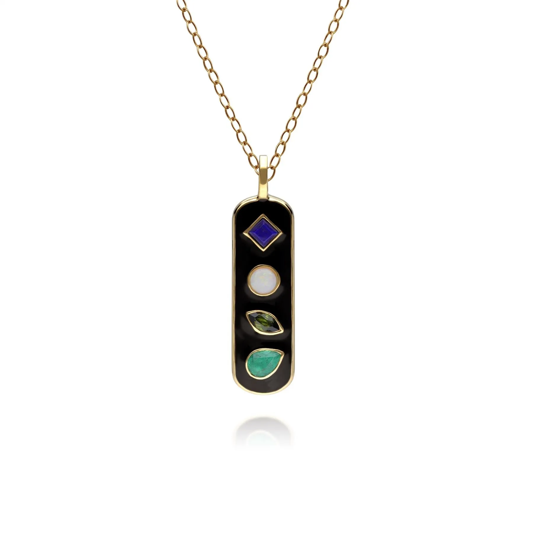 Coded Whispers Black Emaille "Love" Edelstein Anhänger