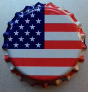 Crown Caps with Oxy-Liner, USA Flag, ~150 Count