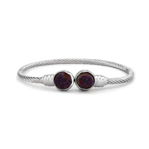 DEMDACO January Druzy Birthstone Garnet Purple Stone One Size Brass Metal Bracelet