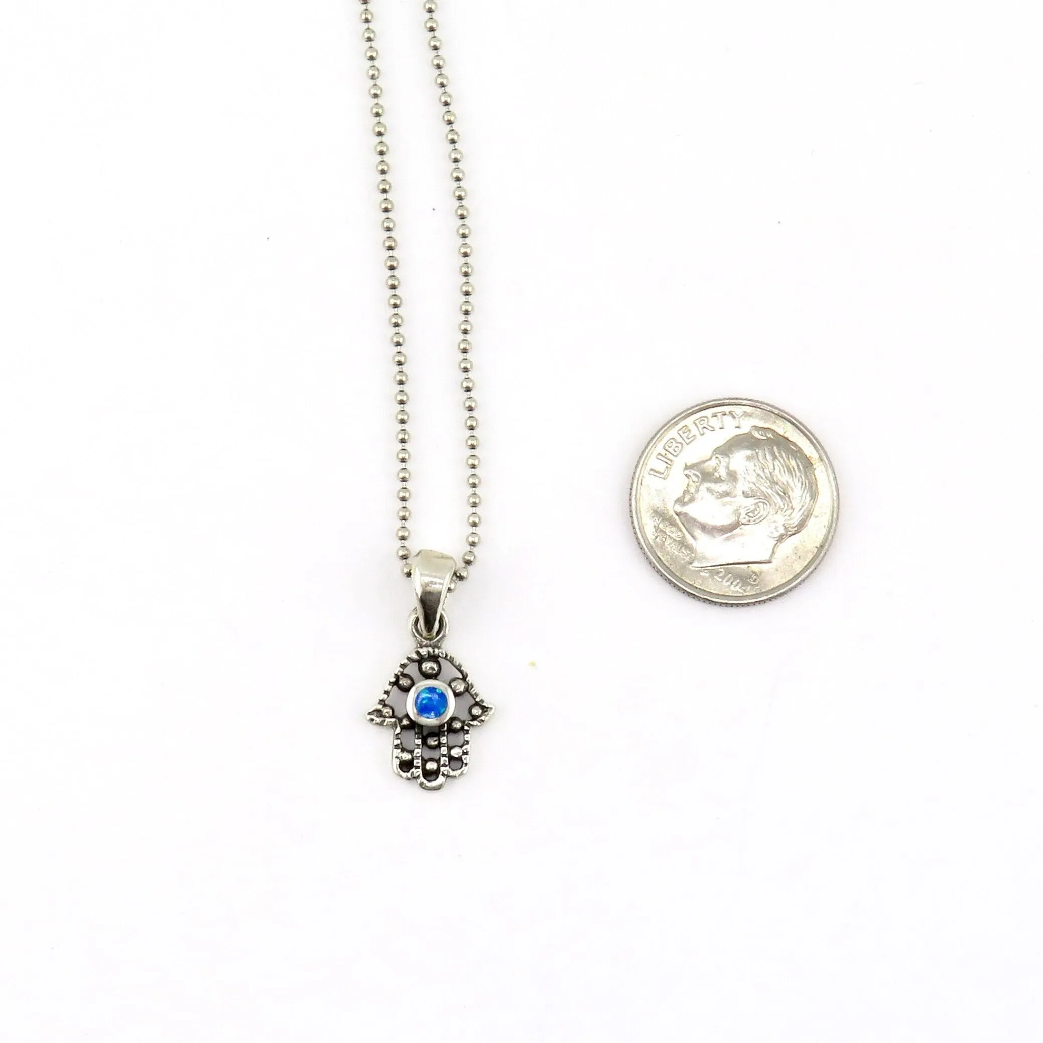 Dotted Opal Hamsa Necklace
