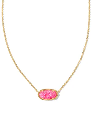 Elisa Short Pendant in Gold Bright Pink Kyocera Opal