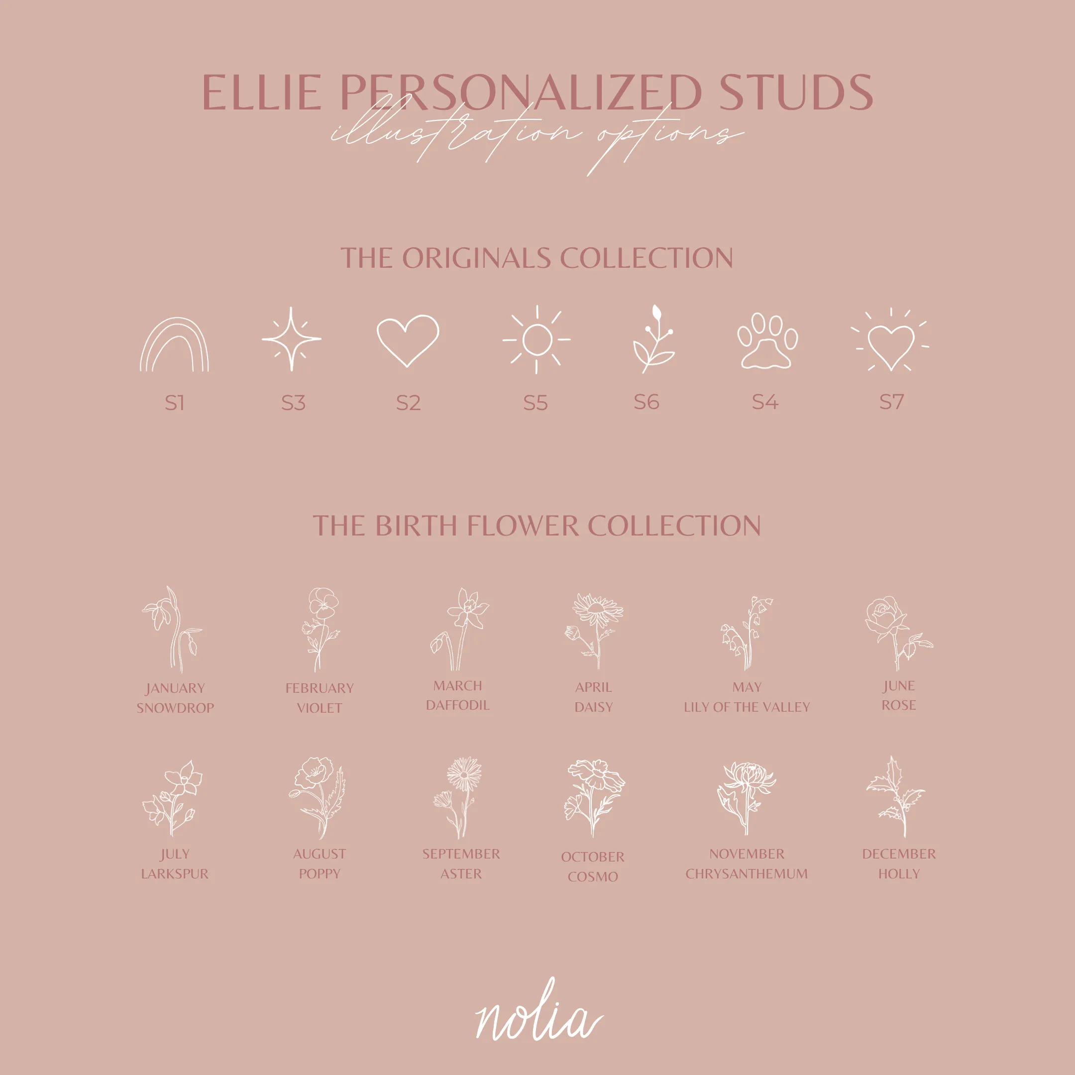 Ellie Personalized Stud Earrings