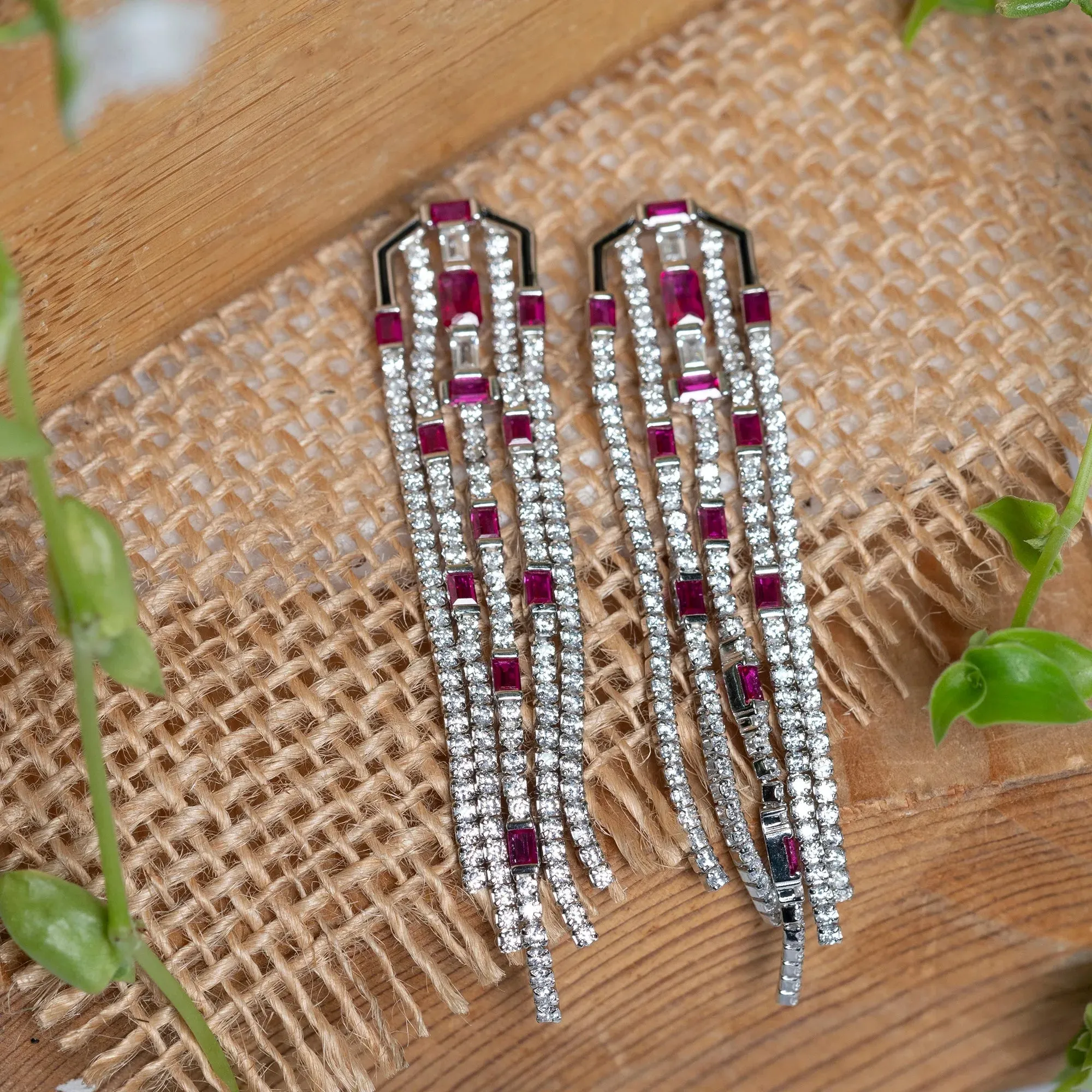 Enchanted Blush CZ Cascade Dangling Earrings