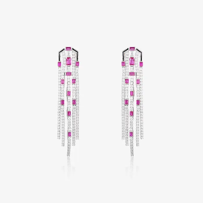 Enchanted Blush CZ Cascade Dangling Earrings