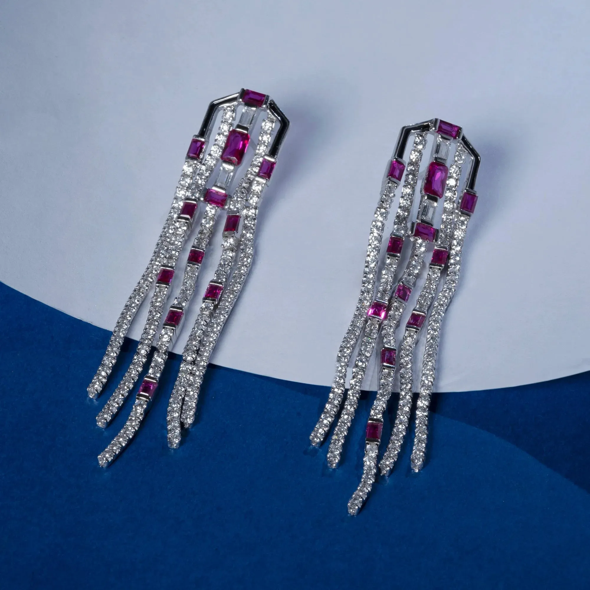Enchanted Blush CZ Cascade Dangling Earrings