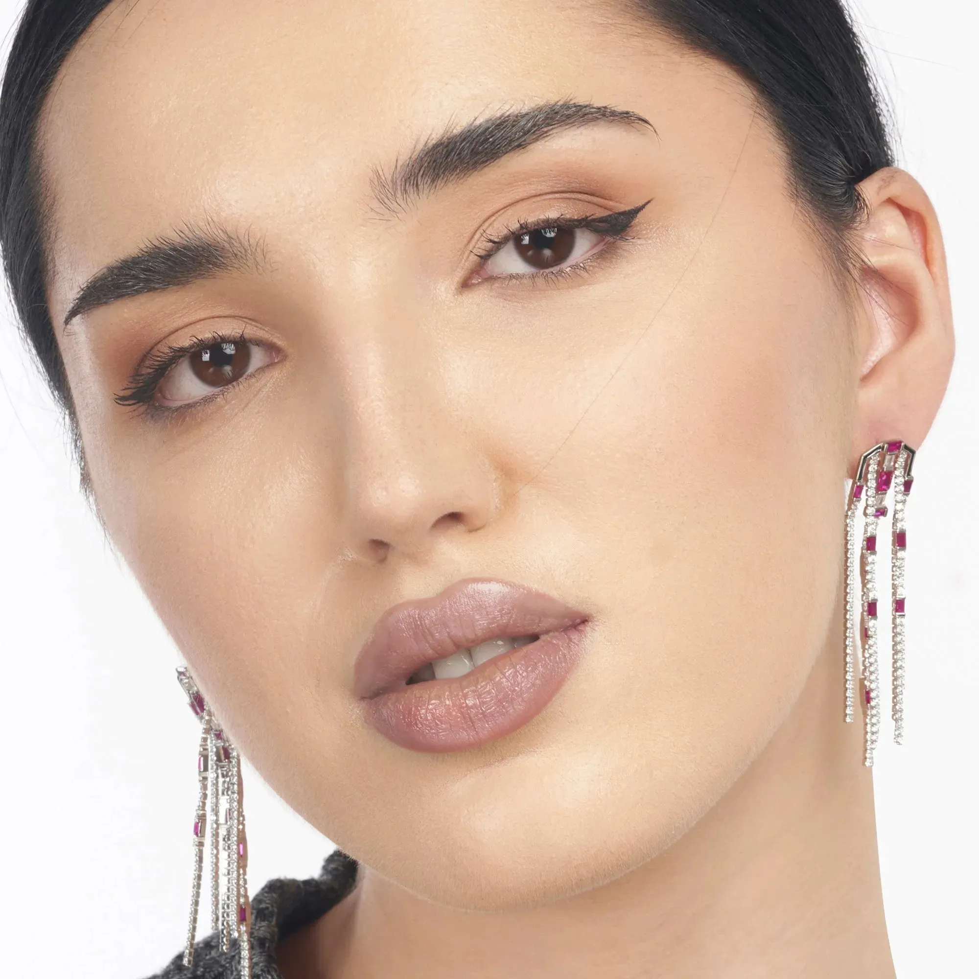 Enchanted Blush CZ Cascade Dangling Earrings