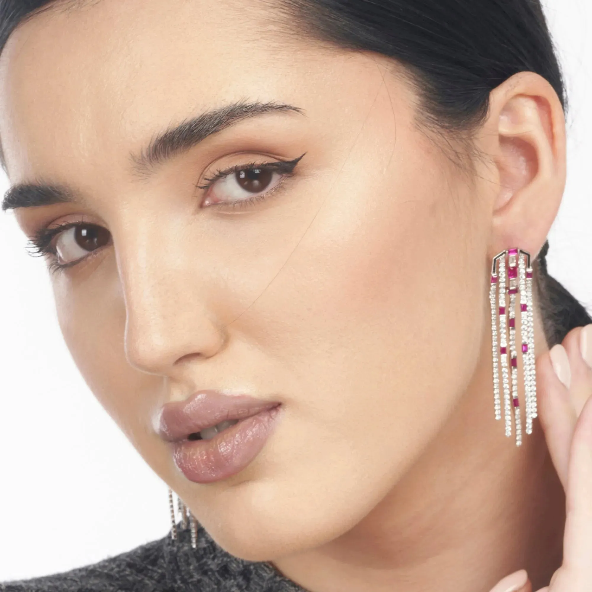 Enchanted Blush CZ Cascade Dangling Earrings