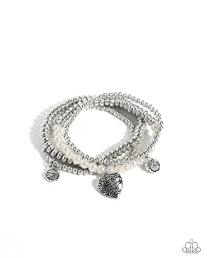 Filigree Fairytale - White Bracelet - Paparazzi Accessories