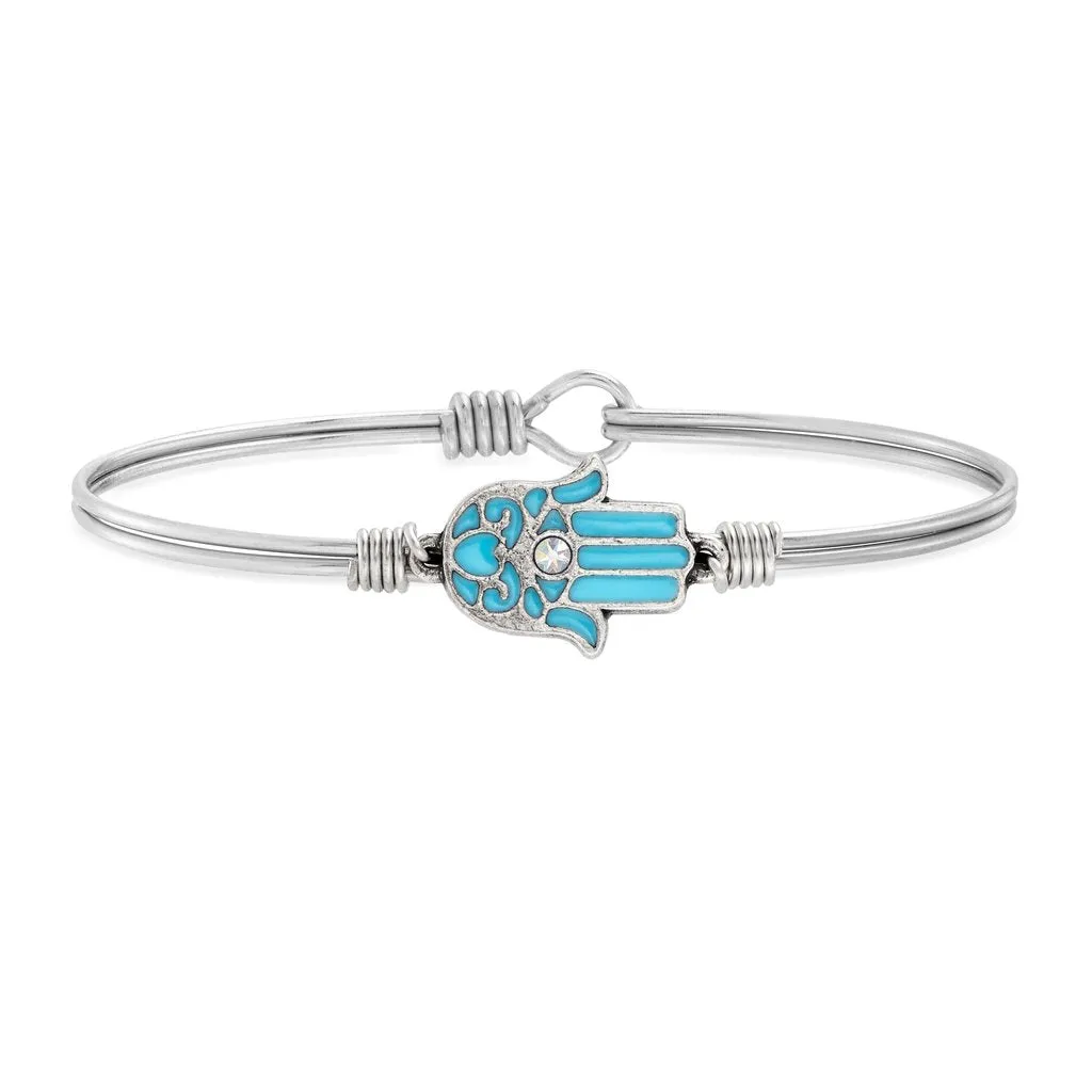 Filigree Hamsa Bangle Bracelet - Petite