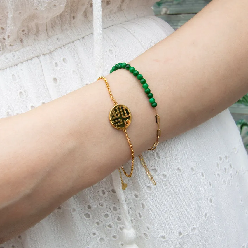 Fortune Jade 18K Gold Bracelet