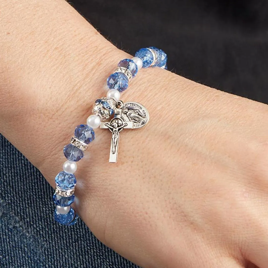 FREE Sapphire Crystal Rosary Bracelet