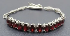 Garnet 925 Sterling Silver Bracelet